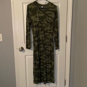 Old Navy camo midi dress
